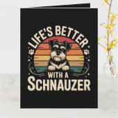 シュナウザーと一緒なら人生はもっと楽しい カード (黄色い花)