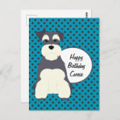シュナウザーと水玉の誕生日 ポストカード (正面/裏面)