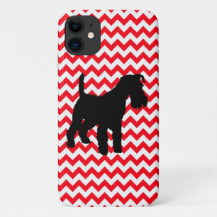 シュナウザーと赤波 iPhone 11 ケース