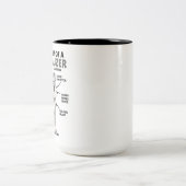 シュナウザーのかわいい犬の子犬の解剖学 ツートーンマグカップ (中央)