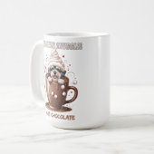 シュナウザーのぬくもりとホットチョコレート コーヒーマグカップ (正面左)