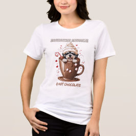 シュナウザーのぬくもりとホットチョコレート トライブレンドTシャツ
