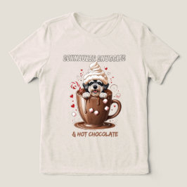 シュナウザーのぬくもりとホットチョコレート トライブレンドTシャツ