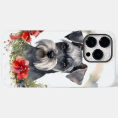 シュナウザーのクリスマスリース フェスティブな犬 Case-Mate iPhoneケース (裏面 (横))