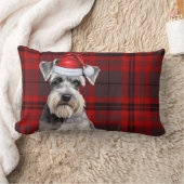 シュナウザーのクリスマス Plaid ランバークッション (ブランケット)
