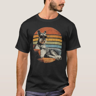 シュナウザーのパパ 楽しい犬 サングラス レトロ Tシャツ