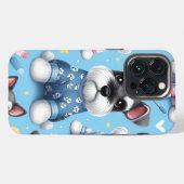 シュナウザーの可愛い犬のアニマル柄 iPhoneケース (裏面横)
