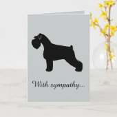 シュナウザーの喪失に対する哀悼の意を込めて カード (黄色い花)