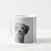 シュナウザーの子犬の肖像写真 コーヒーマグカップ (正面左)