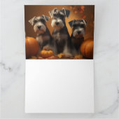 シュナウザーの子犬 秋の喜び パンプキン カード (内部)