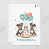 シュナウザーの犬の誕生日おめでとう ポストカード (正面/裏面)
