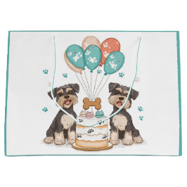 シュナウザーの犬の誕生日おめでとう ラージペーパーバッグ