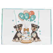 シュナウザーの犬の誕生日おめでとう ラージペーパーバッグ (裏面)