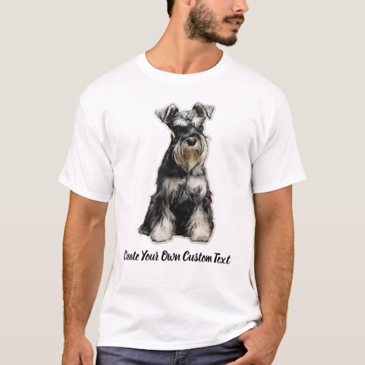 シュナウザーの犬 カスタムテキストを作成 Tシャツ (正面)