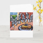 シュナウザーの誕生日パーティー カード (黄色い花)