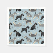 シュナウザーの足と骨 スタンダードカクテルナプキン (正面)