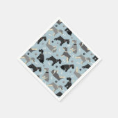 シュナウザーの足と骨 スタンダードカクテルナプキン (角)