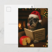 シュナウザーの「チーズ税」クリスマス ポストカード (正面/裏面)