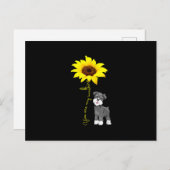 シュナウザーは私のサンシャインサンフラワーシュナウザーママ シーズンポストカード (正面/裏面)