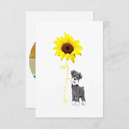 シュナウザーは私のサンシャインサンフラワーシュナウザーママ 出欠カード (正面/裏面)