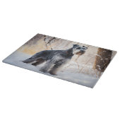 シュナウザーは雪のクリスマスを許す カッティングボード (角)