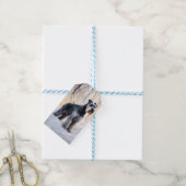 シュナウザーは雪のクリスマスを許す ギフトタグ (より糸付き)