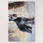 シュナウザーは雪のクリスマスを許す ジグソーパズル (縦)