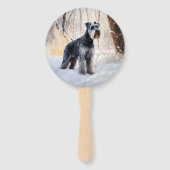 シュナウザーは雪のクリスマスを許す ハンドファン (裏面)