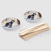 シュナウザーは雪のクリスマスを許す ハンドファン (組立なし)