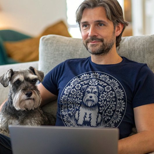 シュナウザーまたはその他のテリアヴィンテージフローラ Tシャツ