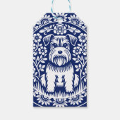 シュナウザーまたはノーフォークテリア魅力的フォークアート ギフトタグ (正面)