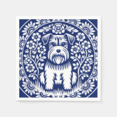 シュナウザーまたはノーフォークテリア魅力的フォークアート スタンダードカクテルナプキン (正面)