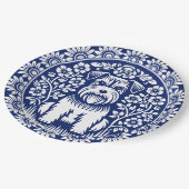 シュナウザーまたはノーフォークテリア魅力的フォークアート ペーパープレート (アングル)