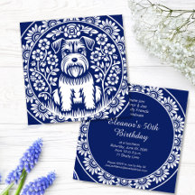 シュナウザーまたはノーフォークテリア魅力的フォークアート