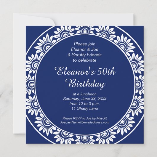 シュナウザーまたはノーフォークテリア魅力的フォークアート 招待状 (裏面)