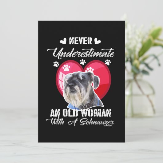 シュナウザーを持つ老婦人を決して過小評価しない サンキューカード (スタンド正面)