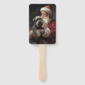 シュナウザーウィズサンタクロースフェスティバルクリスマス ハンドファン (裏面)