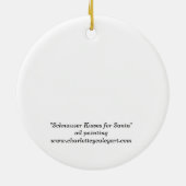 シュナウザーキスをするサンタドッグアートクリスマスオーナメント セラミックオーナメント (裏面)