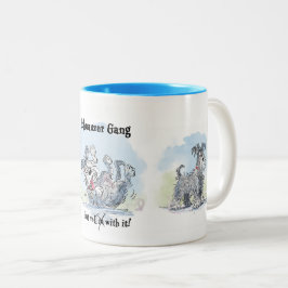 シュナウザーギャングの面白いコーヒーマグ ツートーンマグカップ
