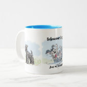 シュナウザーギャングの面白いコーヒーマグ ツートーンマグカップ (正面左)