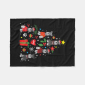 シュナウザークリスマスツリーオーナメントペおもしろいットドッグ フリースブランケット (正面(横))