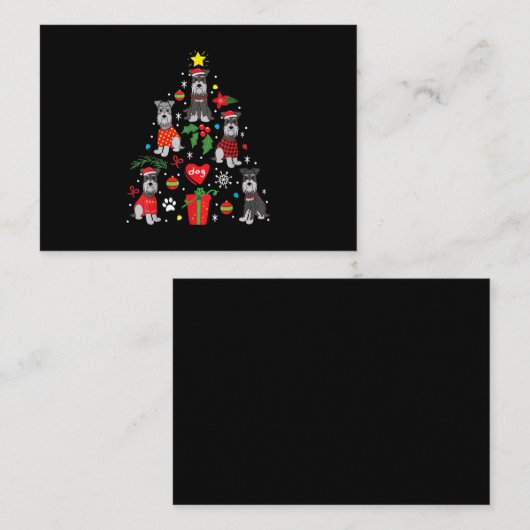 シュナウザークリスマスツリーオーナメントペおもしろいットドッグ 名刺 (正面/裏面)