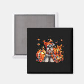 シュナウザーサンクスギビングレオパンプキンス離れ秋 マグネット (正面/裏面)