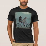 シュナウザータンデム Tシャツ<br><div class="desc">シュナウザータンデムバイファフンキー。シュナウザーがスチームパンクのスタイルで自転車に乗お洒落るのが特徴。 | 192047D</div>