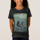 シュナウザータンデム Tシャツ<br><div class="desc">シュナウザータンデムバイファフンキー。シュナウザーがスチームパンクのスタイルで自転車に乗お洒落るのが特徴。 | 192047D</div>