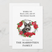 シュナウザーテリアブラックウォーター色クリスマス シーズンカード (正面/裏面)