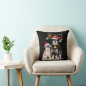 シュナウザートナディアサンタハットクリスマスライツクリスマス クッション (椅子)