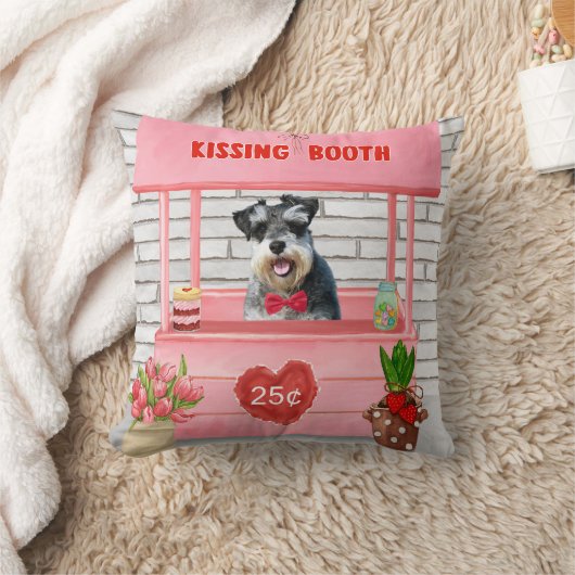 シュナウザードグバレンタインキスをするブース クッション (ブランケット)