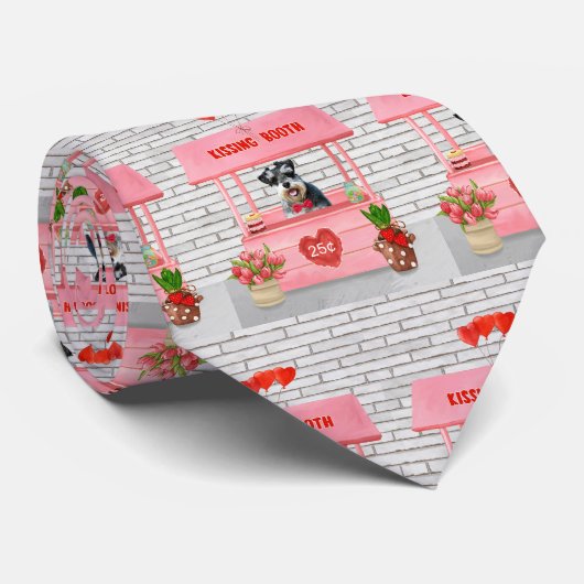 シュナウザードグバレンタインキスをするブース ネクタイ (ロール)