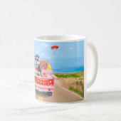 シュナウザードグバレンタインズデイトラックハート コーヒーマグカップ (正面右)